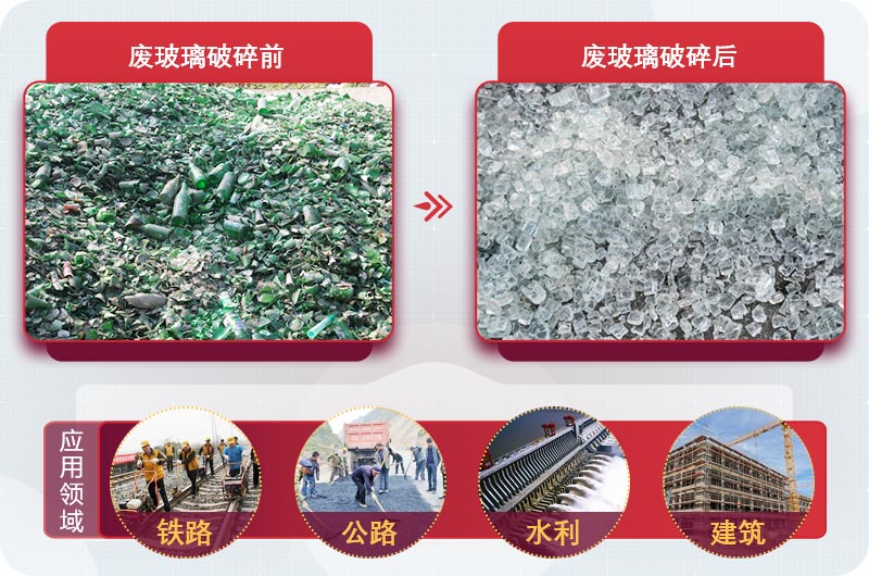 廢玻璃粉碎后用途廣，供不應求
